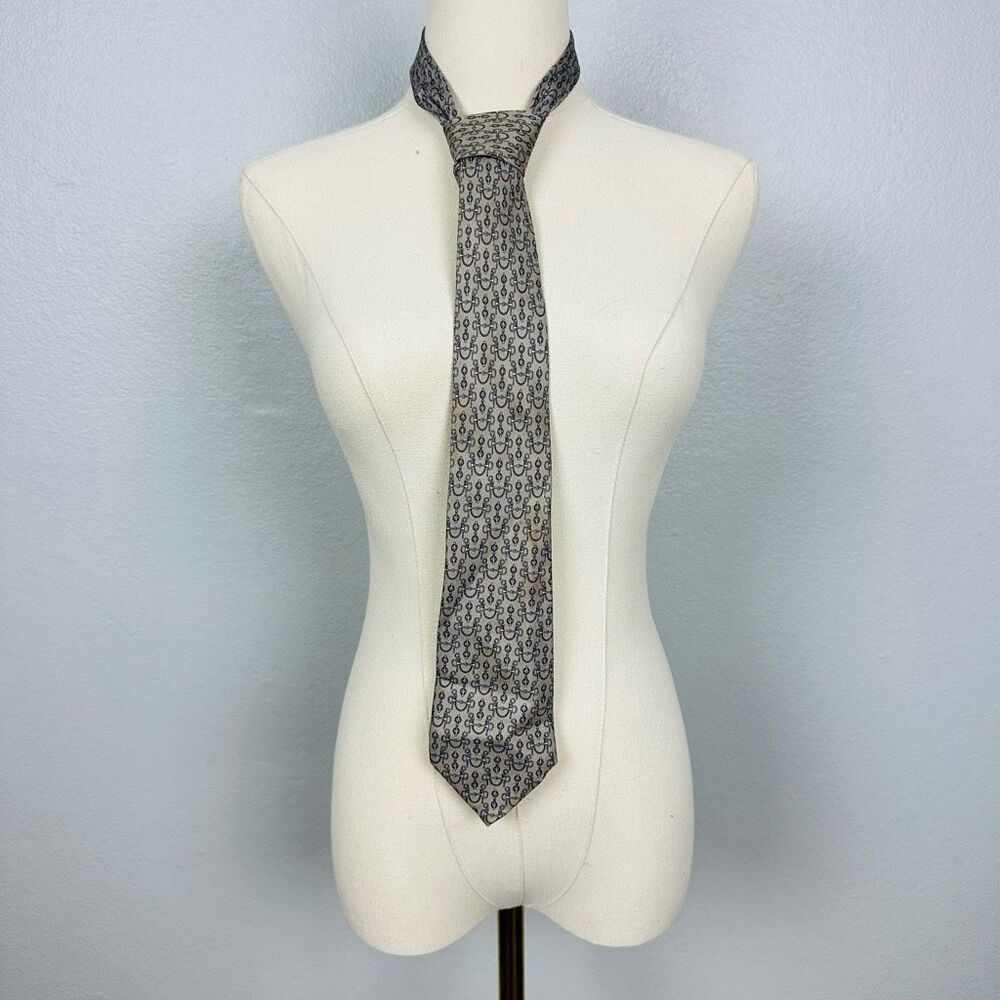 Battistoni Roma Neck Tie Mens Gray Silk Minimal Suit Luxury Designer ITALY